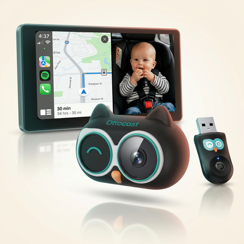 Rearview Baby Car Monitor, Live View on Your Car Screen
