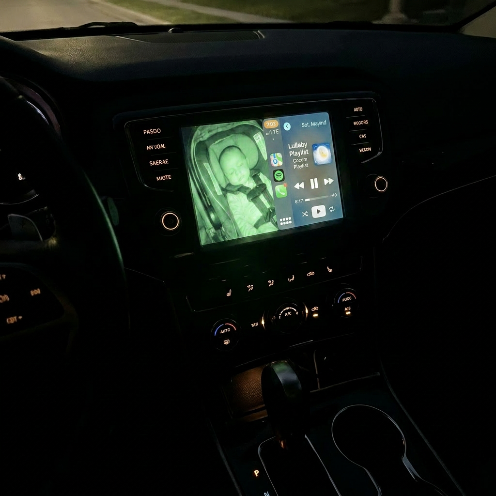 Rearview Baby Car Monitor, Live View on Your Car Screen